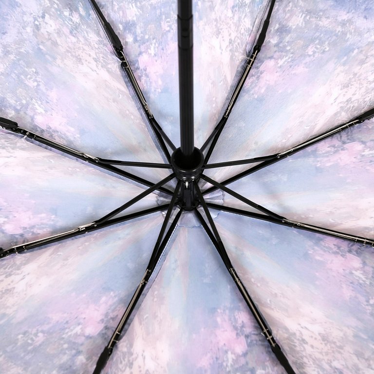 Зонт женский автомат Fabretti, 3 сложения, сатин, фиолетовый