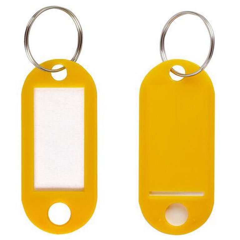Брелок для ключей длина 50 мм, инфо-окно 35*15 мм, цвет желтый