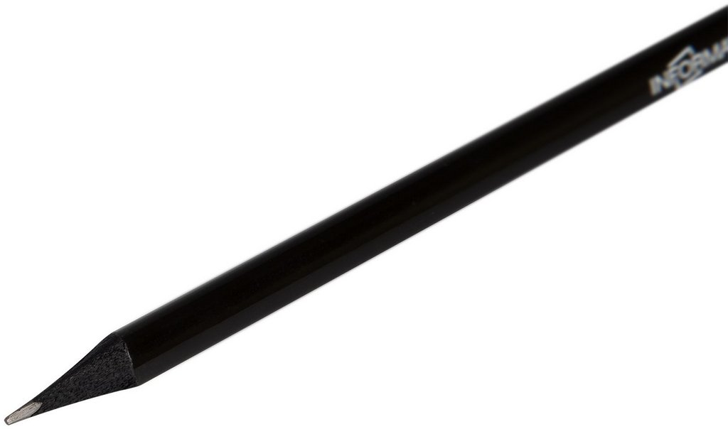 Карандаш ч/г HB трехгранный inФормат TOTAL BLACK BLACKWOOD, с ластиком (черное дерево)