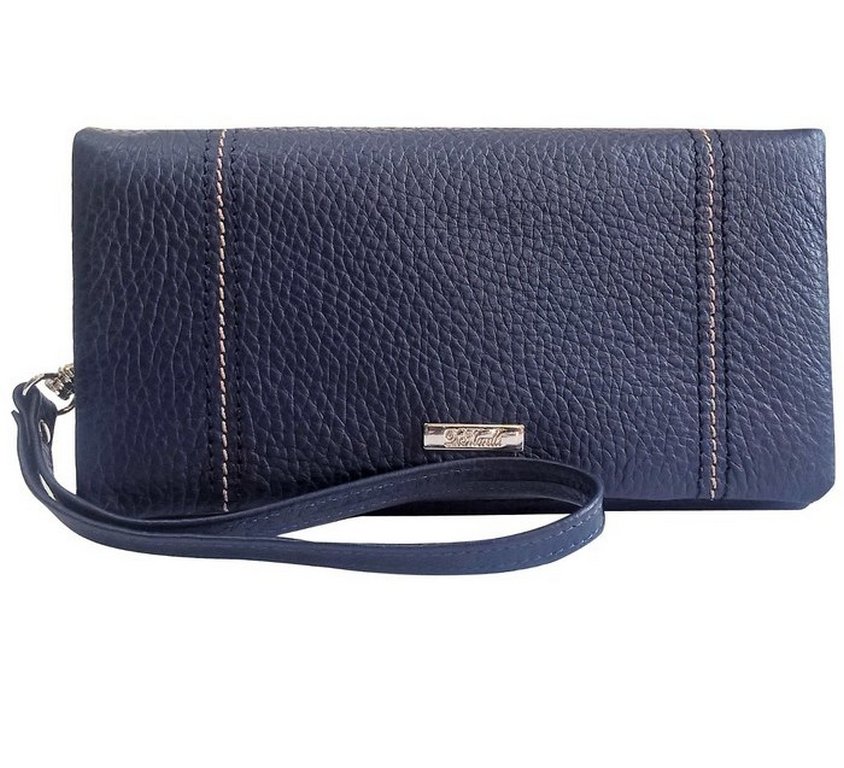 Портмоне D.Morelli женское "Павия-2" большое  нат. кожа, голубое