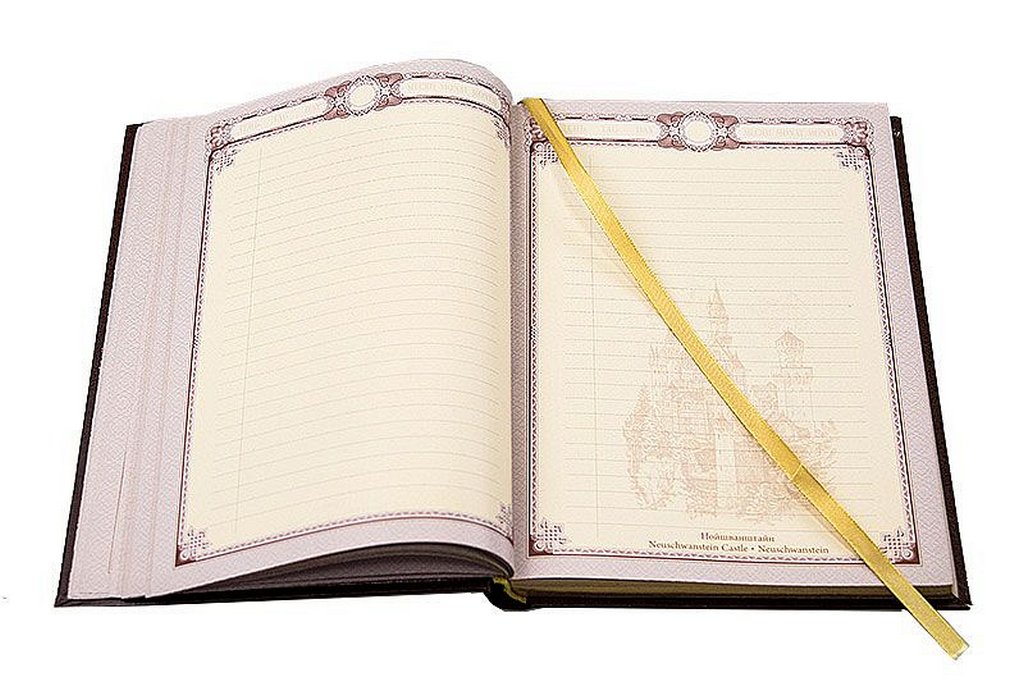 Ежедневник без дат 162*223 мм Макей съемная обложка из нат.кожи с худ.вставкой ,золотой срез, кор..