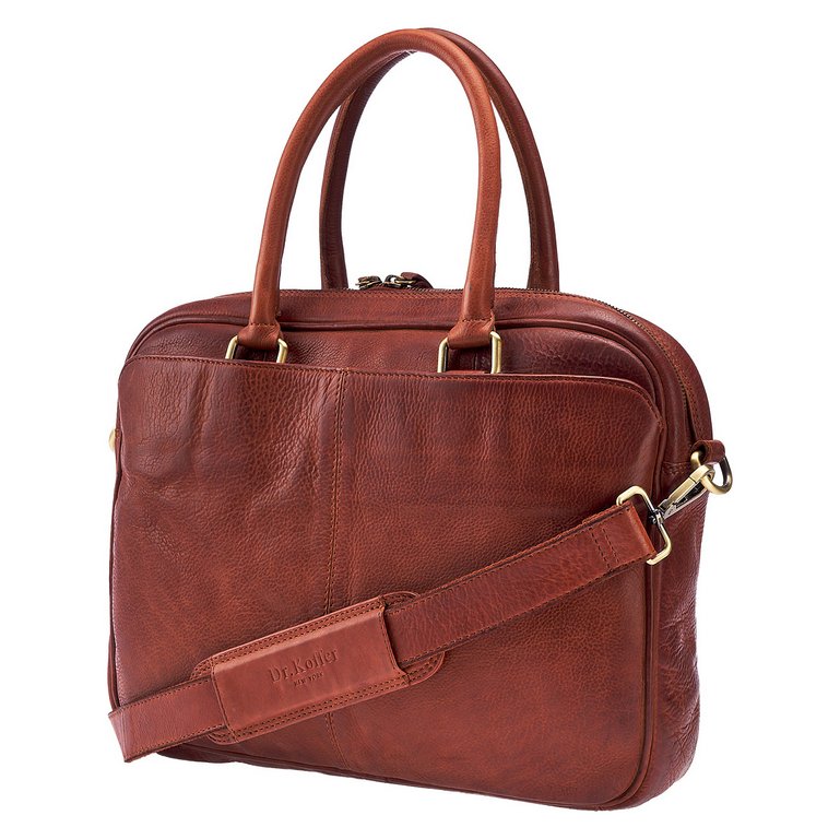 Сумка для документов Dr.Koffer 38*27*6см, нат. кожа, коричневая