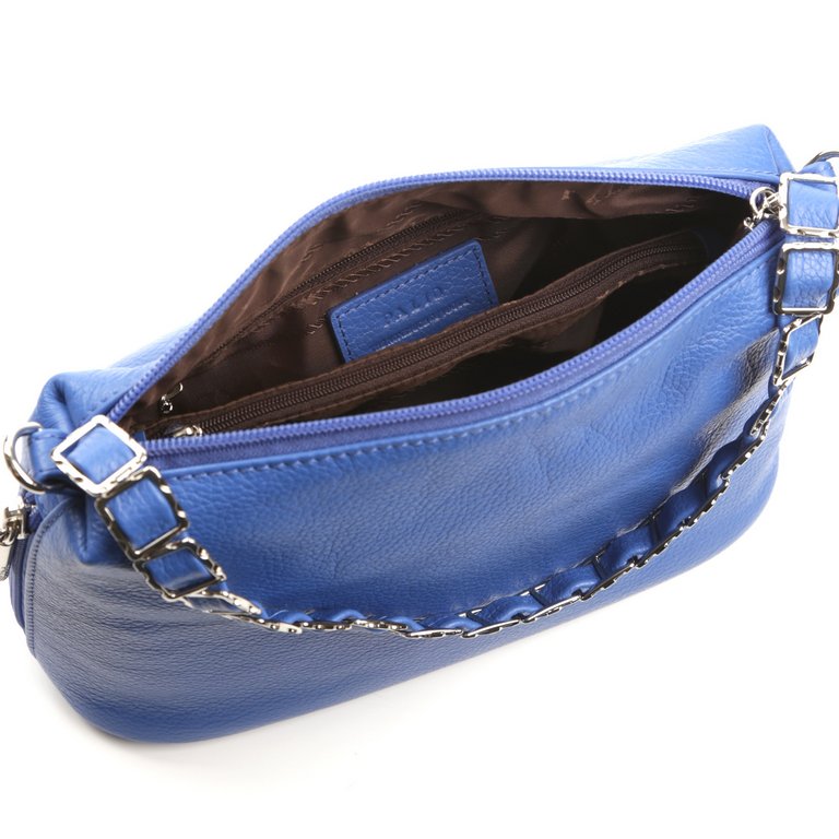 Сумка женская Palio, 26х17х10 см, нат. кожа, синий
