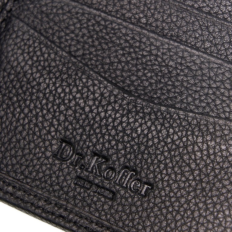 Портмоне Dr.Koffer 11*9 см нат. кожа, черный