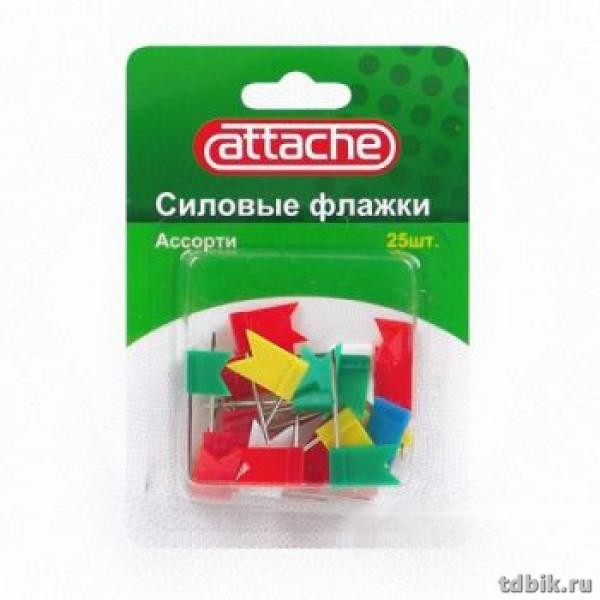 Булавки-флажки Attache, 25шт/уп.