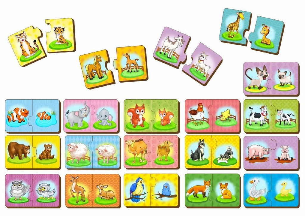 Игра обучающая  Природа "Мама и малыш", дерево WOODLENDTOYS