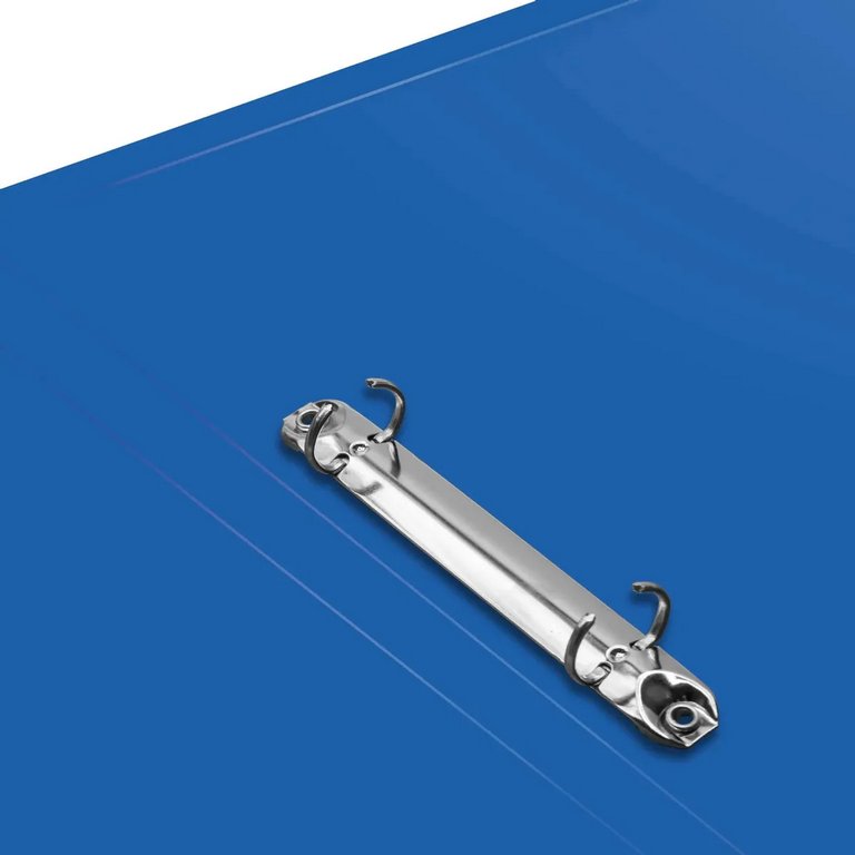 Папка на 2-х кольцах А4 40 мм карман внутри и на торце, пластик 0,8 мм, синяя Бюрократ
