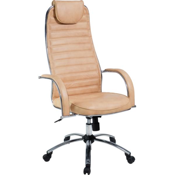 Кресло руководителя МЕТТА ВС-5 СН (кожа черная, хром) до 120 кг