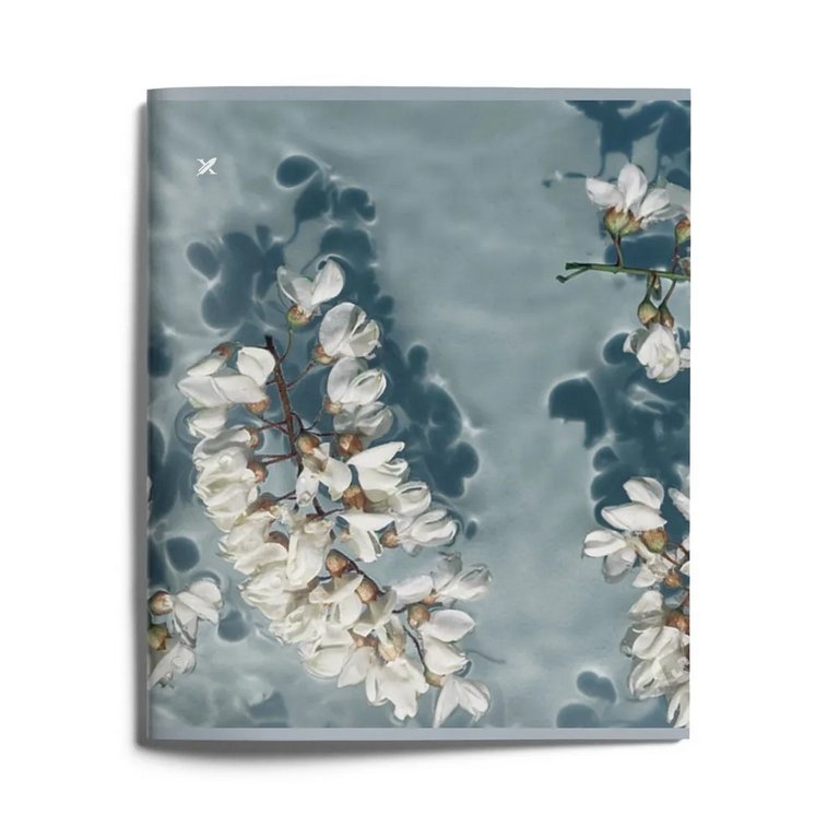 Тетрадь 48 лист кл. А5 на скрепке LOREX "FLOATING FLOWER" мел. карт. запечатка форзаца, soft touch