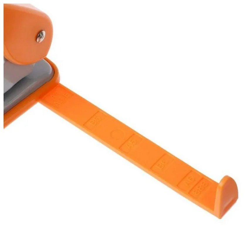 Дырокол до 20л пластик deVENTE "Neon" с линейкой, оранжевый