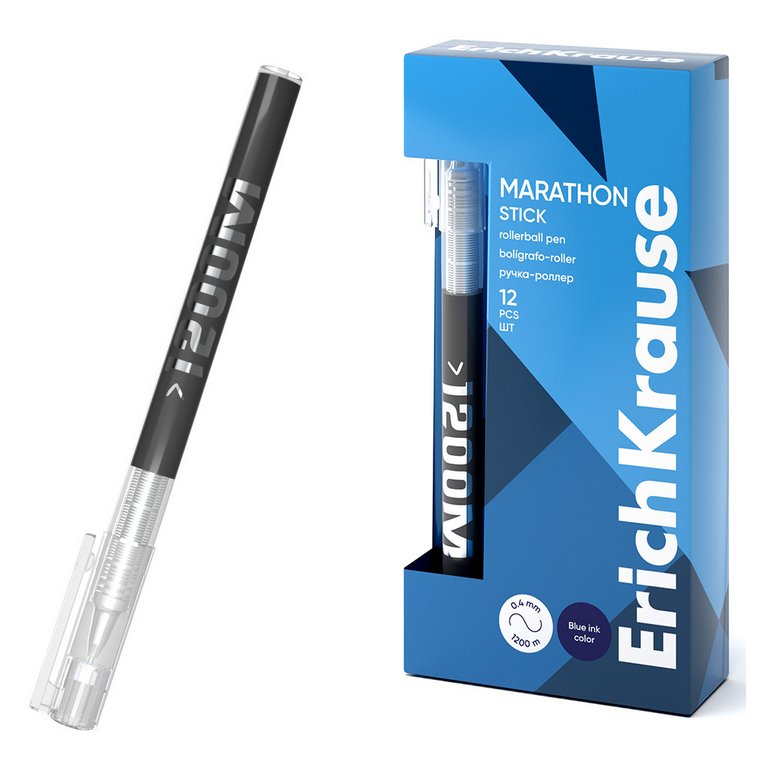 Роллер ErichKrause Marathon Stick (0,5мм), синий