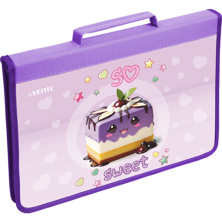 Папка для тетрадей, ИЗО и технологии на молнии с ручками A4 (33,7x23x3 см) текстильная "So Sweet"