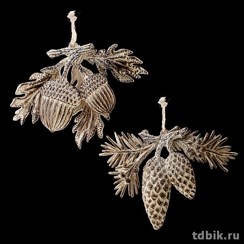 Украшение елочное из пластика "Плоды леса", 12 см.