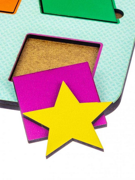 Доска-вкладыш Монтессори "Геометрические формы" (дерево) WOODLENDTOYS