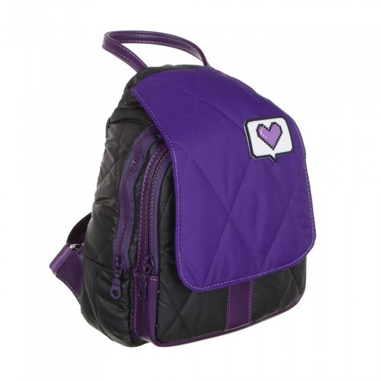 Рюкзак молодежный женский 26*21*12 см "Сиреневое настроение" нейлон, иск. кожа