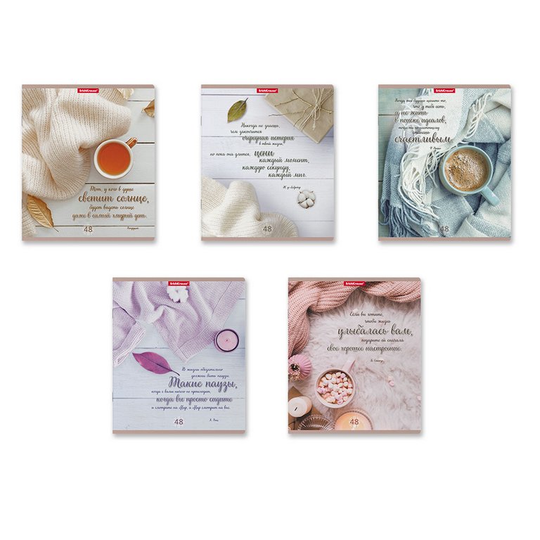 Тетрадь 48 лист кл. А5 на скрепке "Hygge Style", матовая лам.