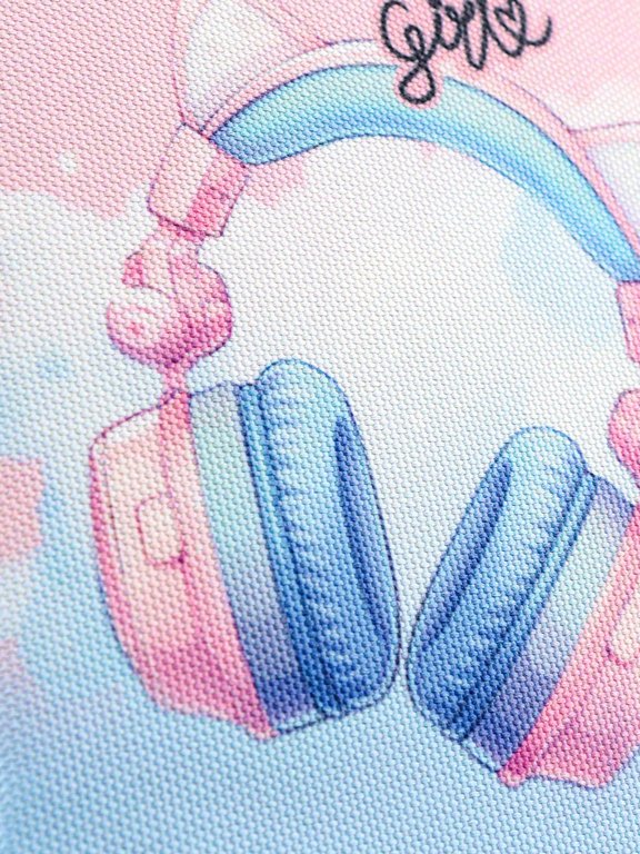 Пенал 1 отд. для девочки Prof-Press "Милые наушники" 190х115 (ткань)