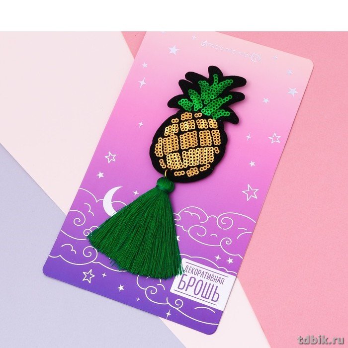 Значок текстиль с кисточкой "Ананас"