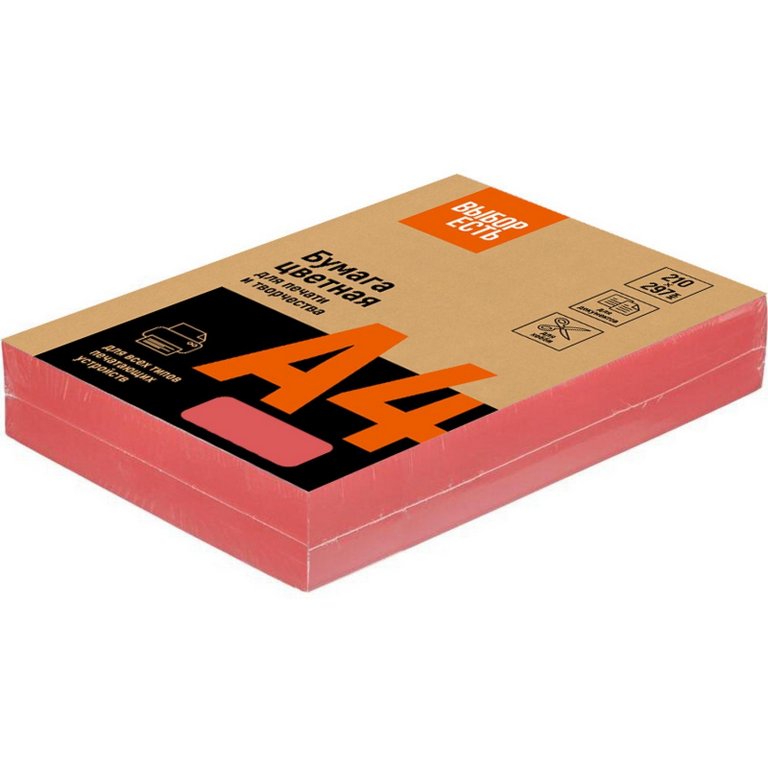 Бумага "Выбор есть" 160г/м2 А4, 250 лист/уп, красный интенсив