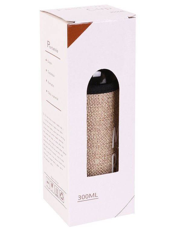 Бутылка стеклянная 300мл "My bottle" прозрачная в бежевом чехле