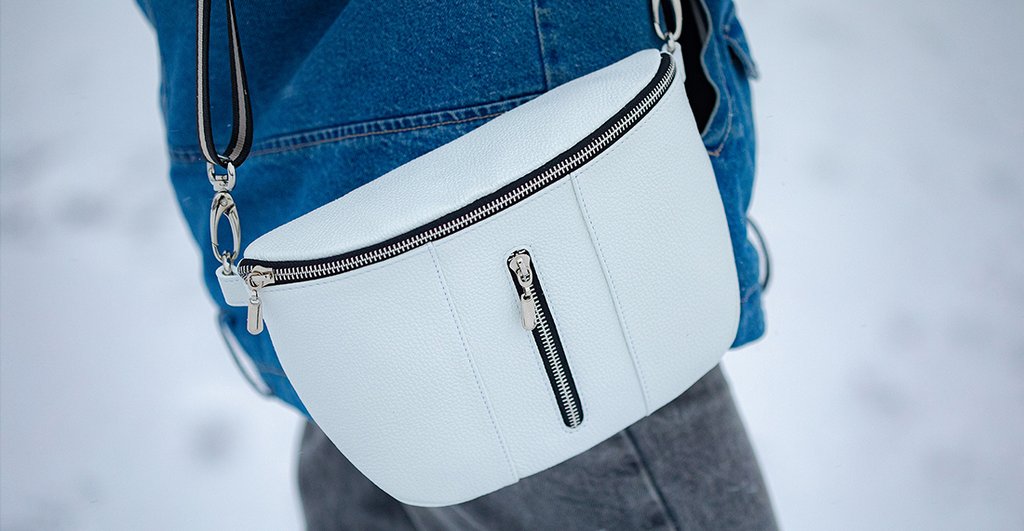 Сумка поясная D.Morelli нат. кожа, белая