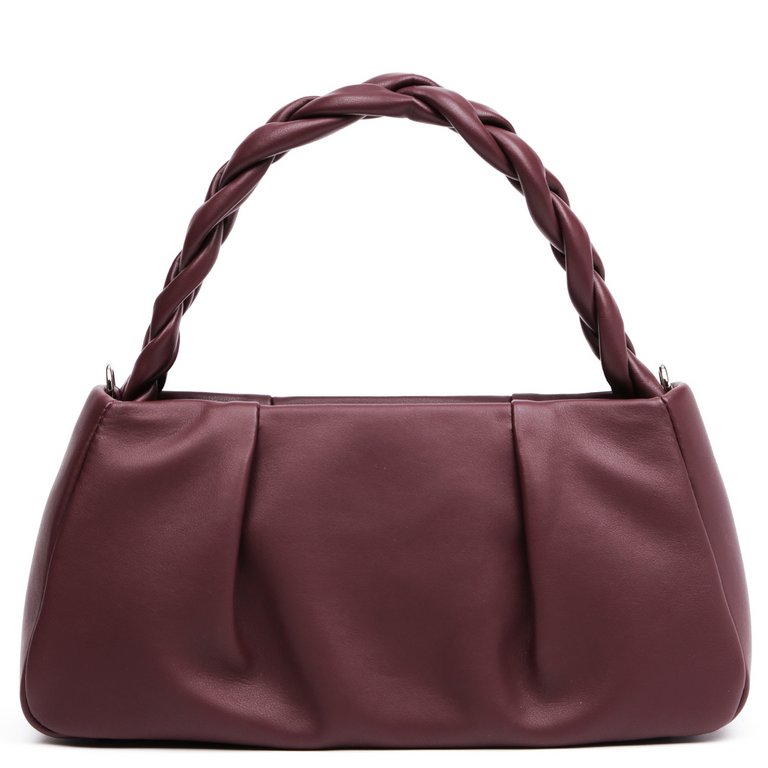 Сумка женская FABRETTI 31х15х8 см, нат. кожа, бордовый