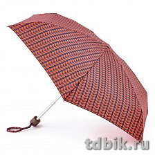 Зонт женский механика Fulton Orla Kiely  Bi-ColourStemRed "Листья красные"  диаметр купола 87см