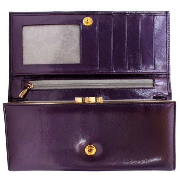 Портмоне нат. кожа "Alliance" кайман, большое, цвет фиолетовый