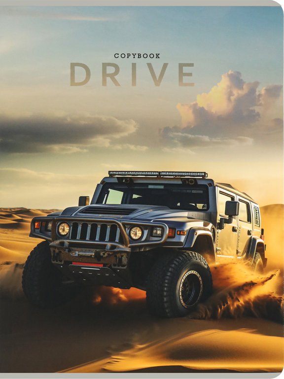 Тетрадь 96 лист кл. А4 на скрепке "СЕРЕБРИСТЫЙ ВНЕДОРОЖНИК" Проф-Пресс