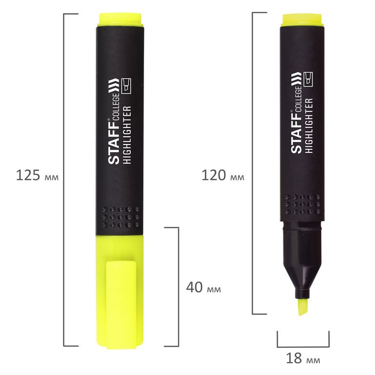 Набор текст-маркеров  4 шт STAFF "College" 1-4 мм (желт., зелен., розов., оранж.)