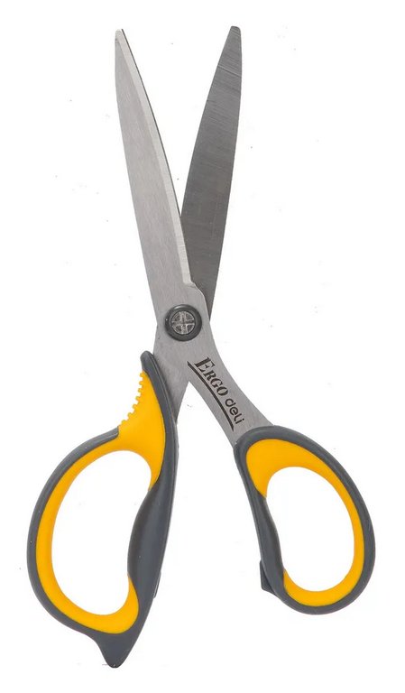 Ножницы 170 мм пластмас. эргоном. рукоятка с резиновыми вставками Deli