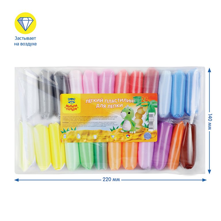 Пластилин легкий 24 цв. Мульти-Пульти