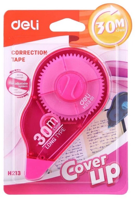 Корректирующая лента в диспен. 5 мм х30 м Deli, ассорти