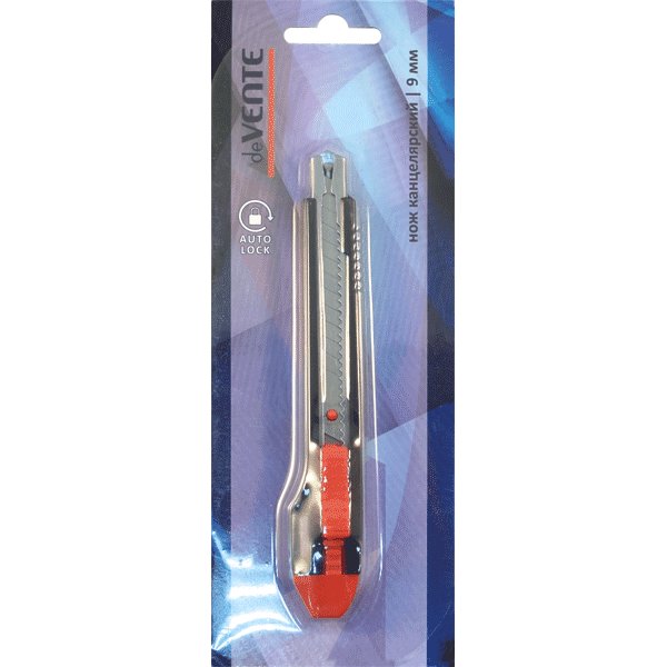 Нож канцеляр. шир. 0,9 см, метал. направляющие deVENTE