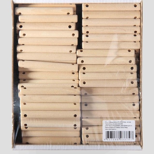 Палочки деревянные "Жёрдочка" шлифованная, D=9мм, H=68мм