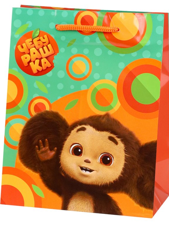 Пакет бумажный 11,5*14,5см ламинированный "Милый Чебурашка"