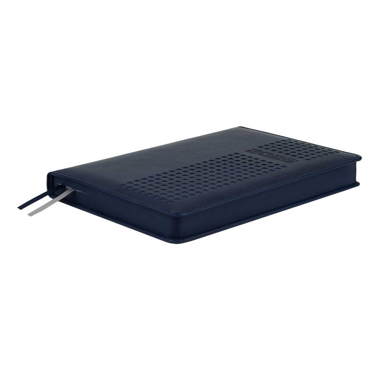 Ежедневник дат. 2026 г. А5 Escalada  "Думай как миллиардер", тв. обл., иск. кожа "Шевро", синий