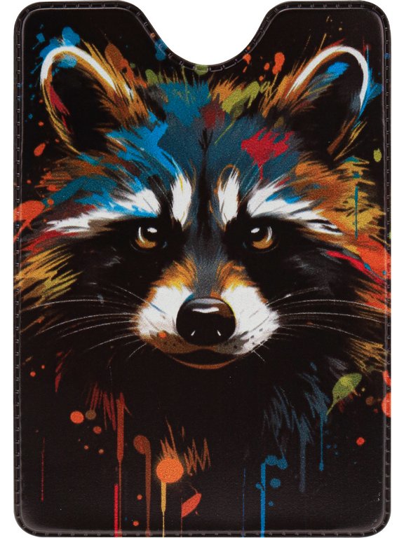 Обложка для проездного билета "Енот" из ПВХ 7*9,5 см