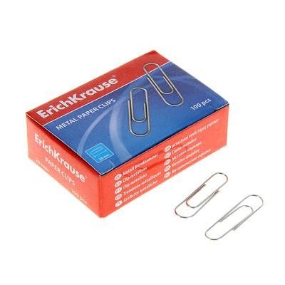 Скрепки 28 мм 100 шт/уп оцинкованные Erich-Krause
