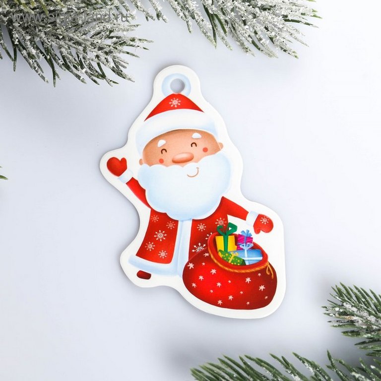 Бирки для подарка НГ "Дед мороз", 6,5х7,5 см