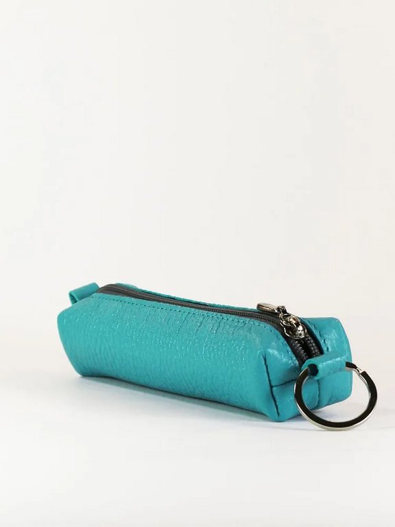 Футляр для ключей  D.Morelli "Монтана" из нат.кожи, на молнии, бирюзовый