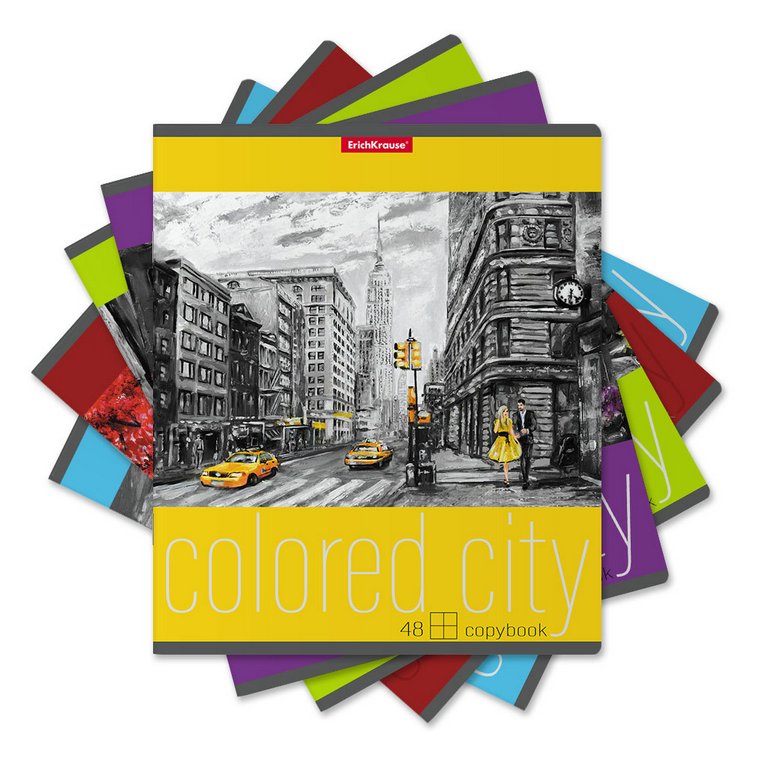 Тетрадь 48 лист кл. А5 на скрепке "Colored City" 5 ВИДОВ