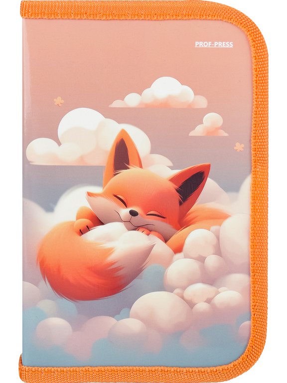 Пенал 1 отд. 1 откид. планка для девочки Prof-Press "Спящая лисичка" 190х115 (ламинир.картон)