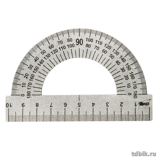 Транспортир сталь 10 см. 180 град. Стамм