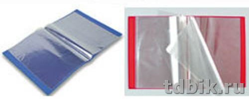 Папка А4 20 прозр.вклад. карман на торце, пластик 0,60 мм красная Бюрократ