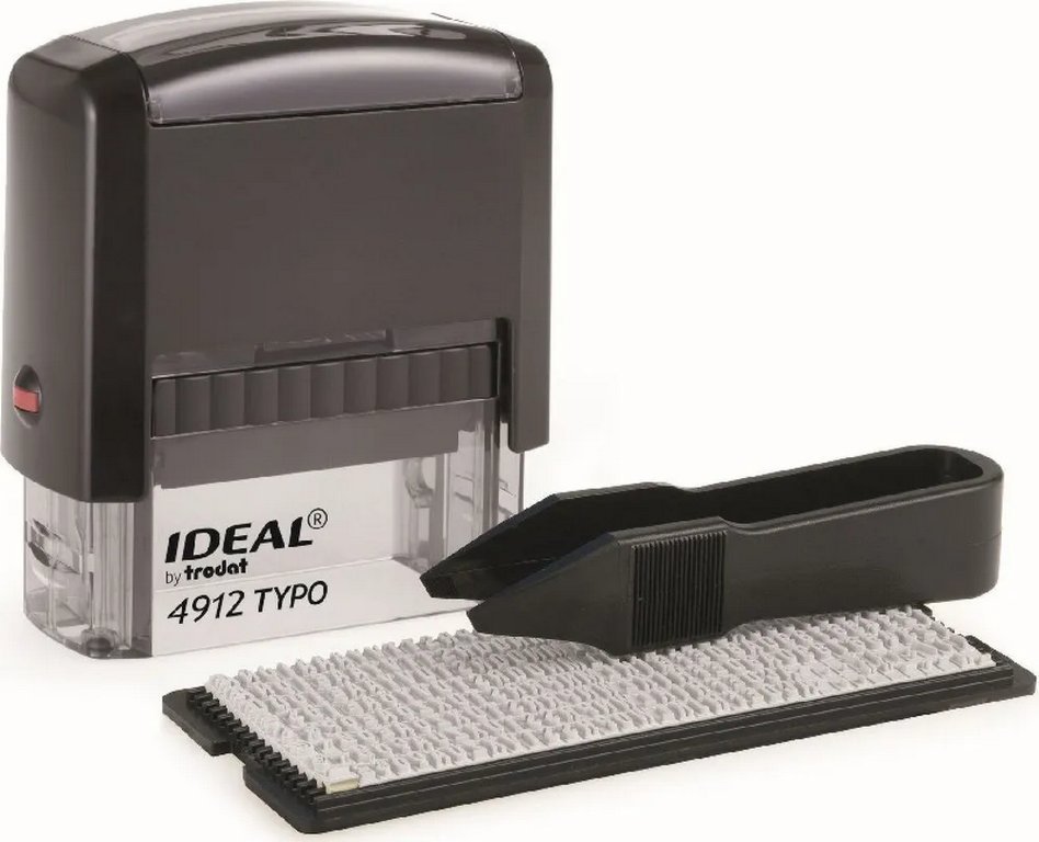Штамп самонаборный  4 стр 47х18 мм 1 касса IDEAL Trodat корпус черный