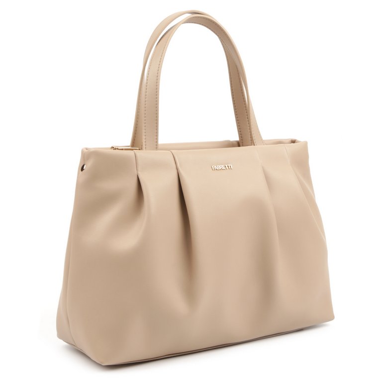 Сумка женская FABRETTI 31х23х10 см, нат. кожа, темно-бежевый