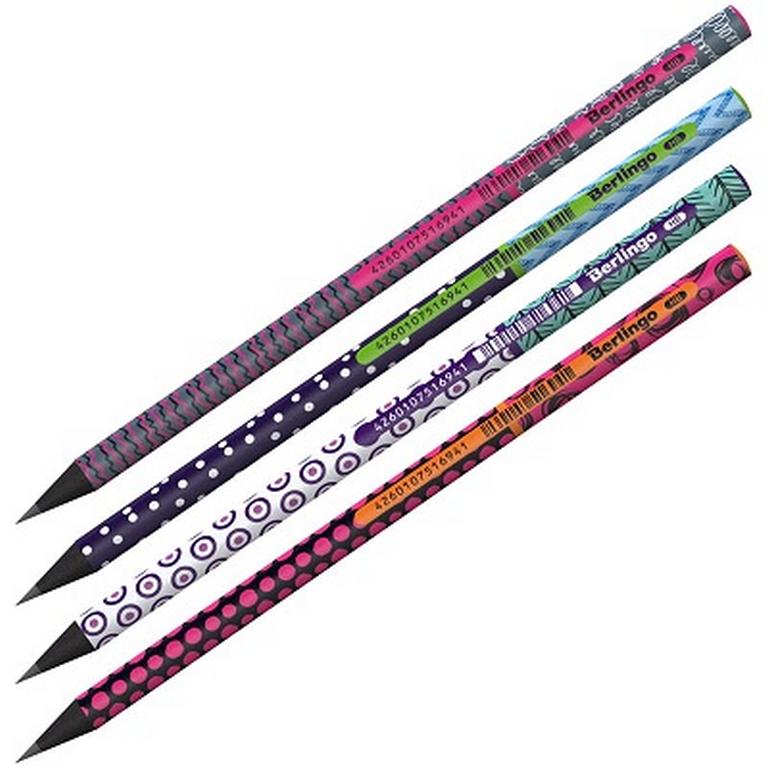 Карандаш ч/г HB с рис. Berlingo "Arcade XS" (черное дерево)