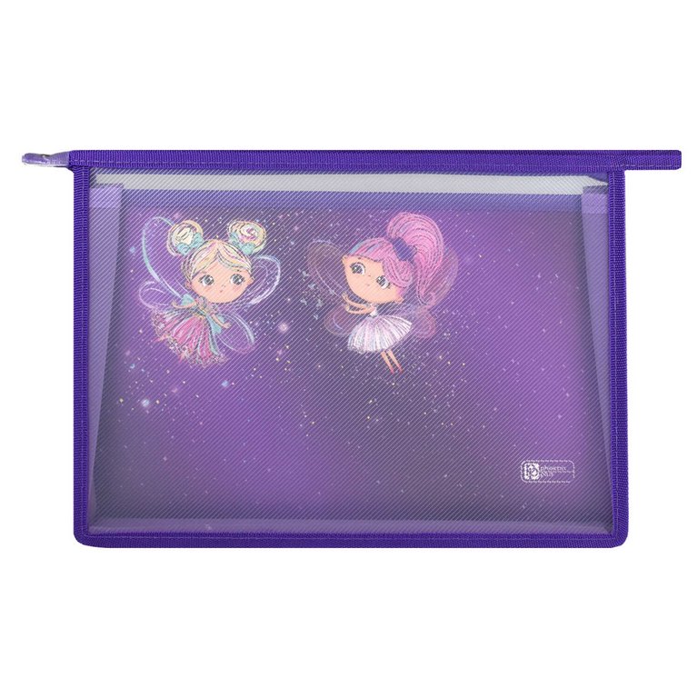 Папка для труда (А4) "ФЕЕЧКИ" молния, внутренний разделитель с держателями