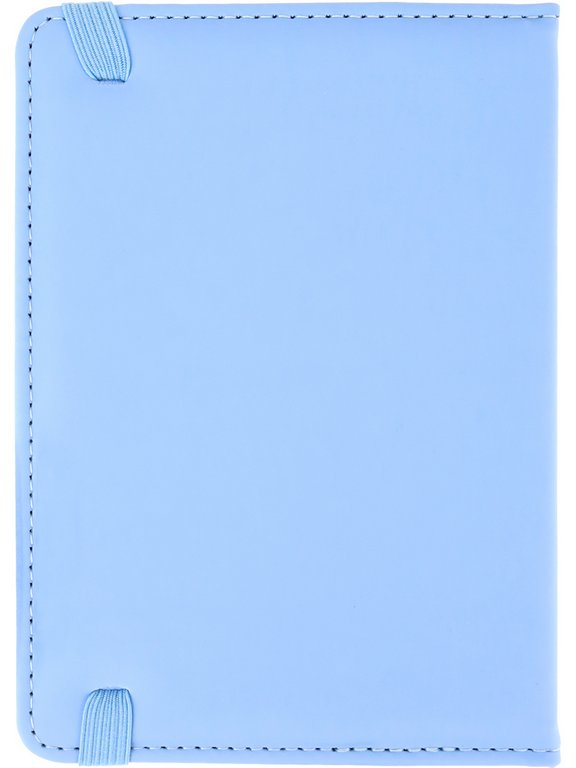 Обложка для паспорта MILAND "Отпуск" с отделениями для карт на резинке кожзам, голубая